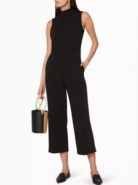 Club Monaco Symone Black Halter Tie Neck Jumpsuit Size 6